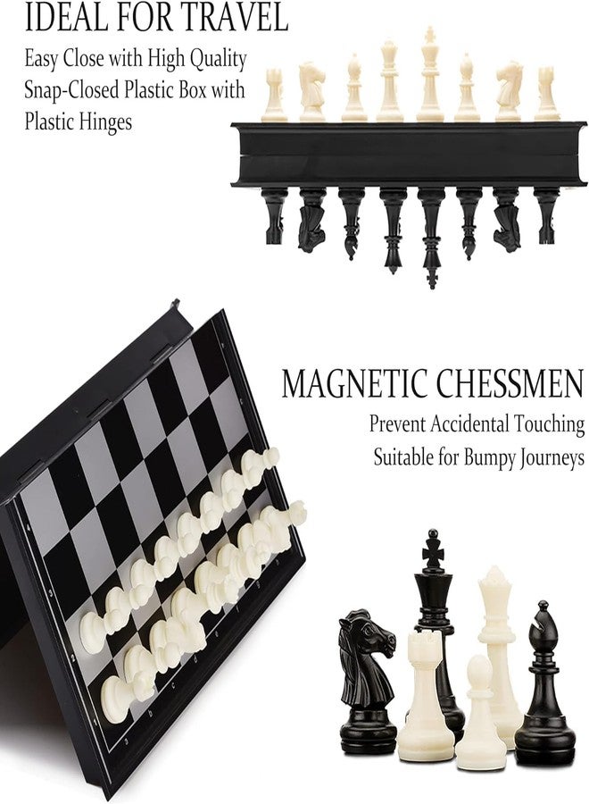 LIMPUS Magnetic Chessboard Game Set for Kids Travel Portable Case Chess Set with Folding Board 2 Players Travel Toys for Kids and Adults (Black and White-24.5 * 24.5cm) (Small) - Image 5